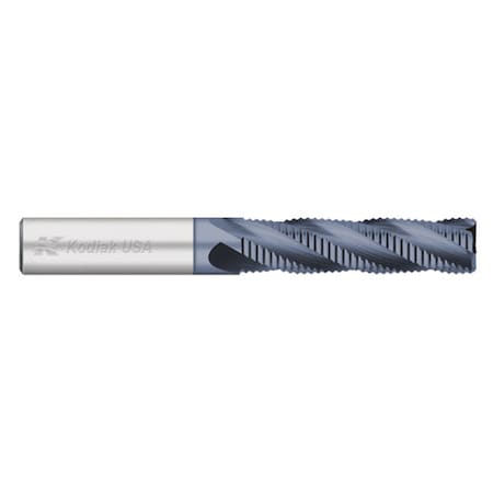 Kodiak Cutting Tools 1/2 Dia. 4 Flute Fine Pitch Long Roughing End Mill ALTIN Coated 5518678